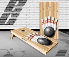 Bowling Wood Cornhole Boards Bean Bag Toss Game