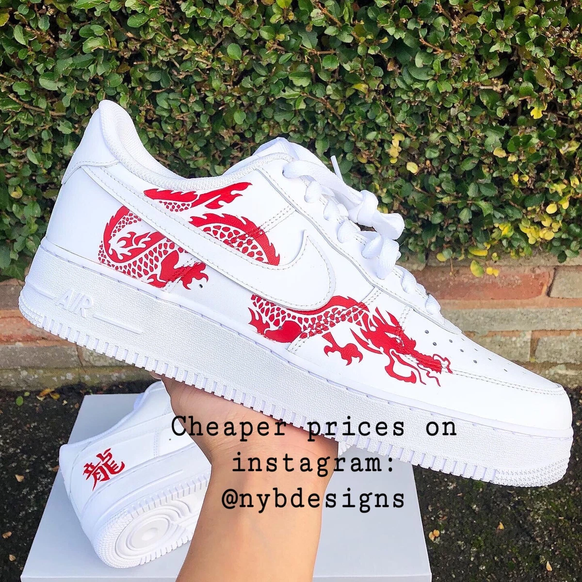 Mens Custom Nike Air Force 1 One Dragon Red Can Do Size 6 7 8 9 10
