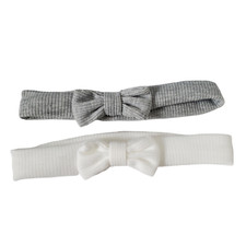 Unbranded Baby Girls Headband Bows One Size White Gray