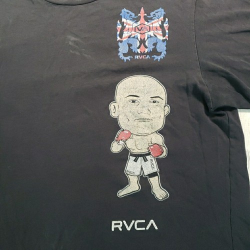 RVCA BJ Penn Shirt Adult Large Black Hawaii Flag MMA UFC Double Sided - Picture 2 of 12