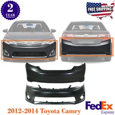 Bumper Covers Front Rear Primed For 2012-2014 Toyota Camry