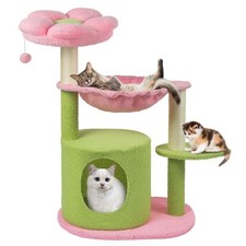 Cat Tree 33'' Cute Cat Tower Small Flower Cat Trees for Indoor Cat Condo with...