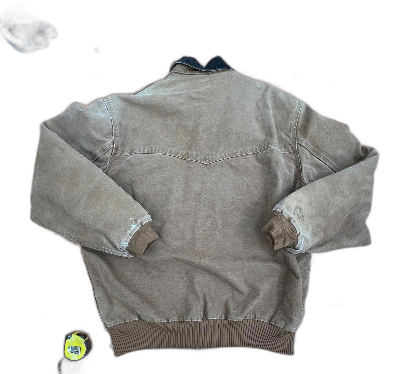 Carhartt Men's Brown Bomber Jacket with Dark Denim Collar eBay