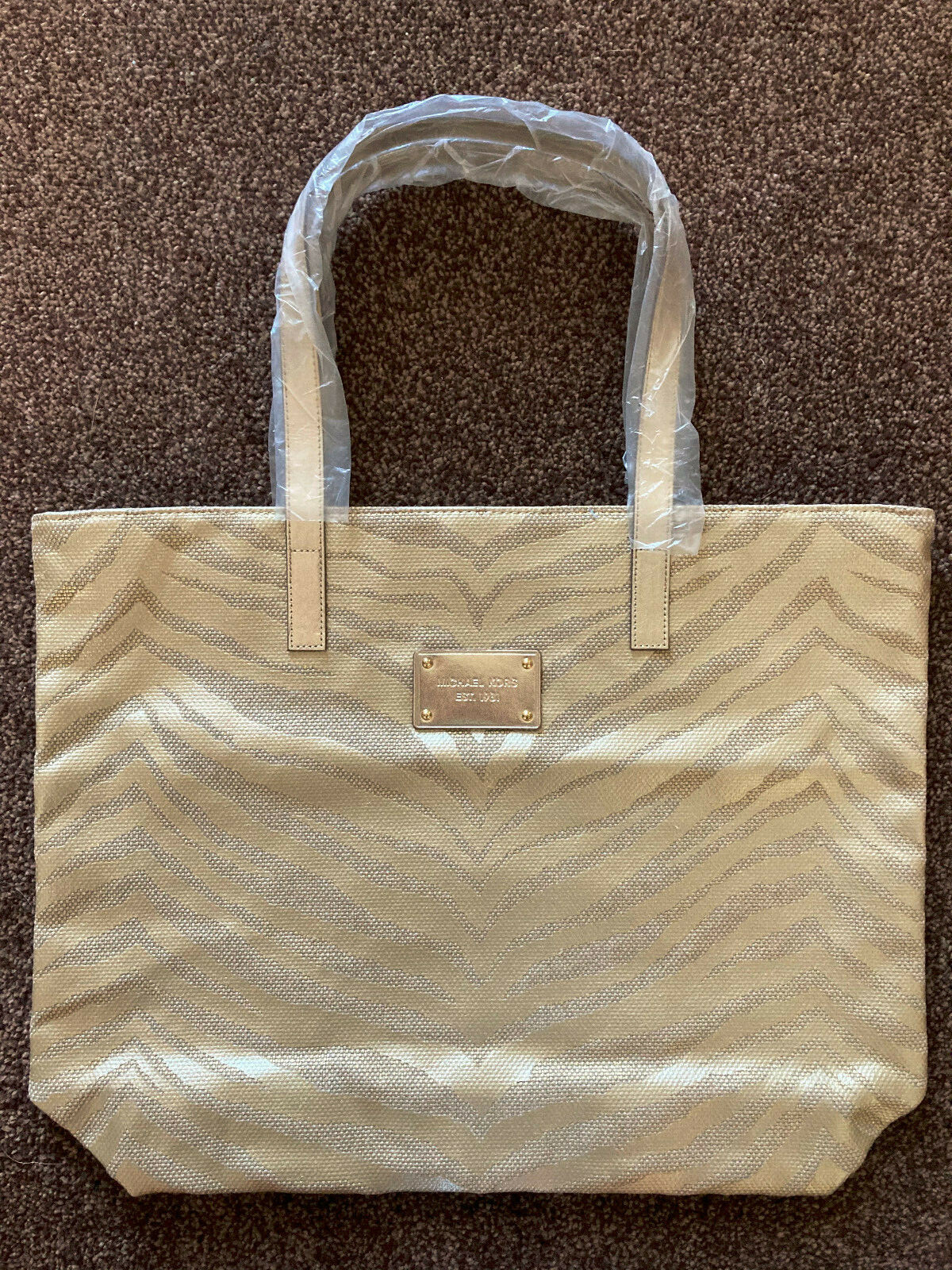 michael kors gold zebra tote