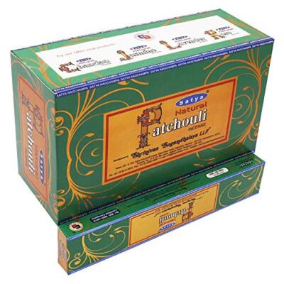 Satya Natural Patchouli Incense Sticks Agarbatti Pack of 12X15g Each 180g Box