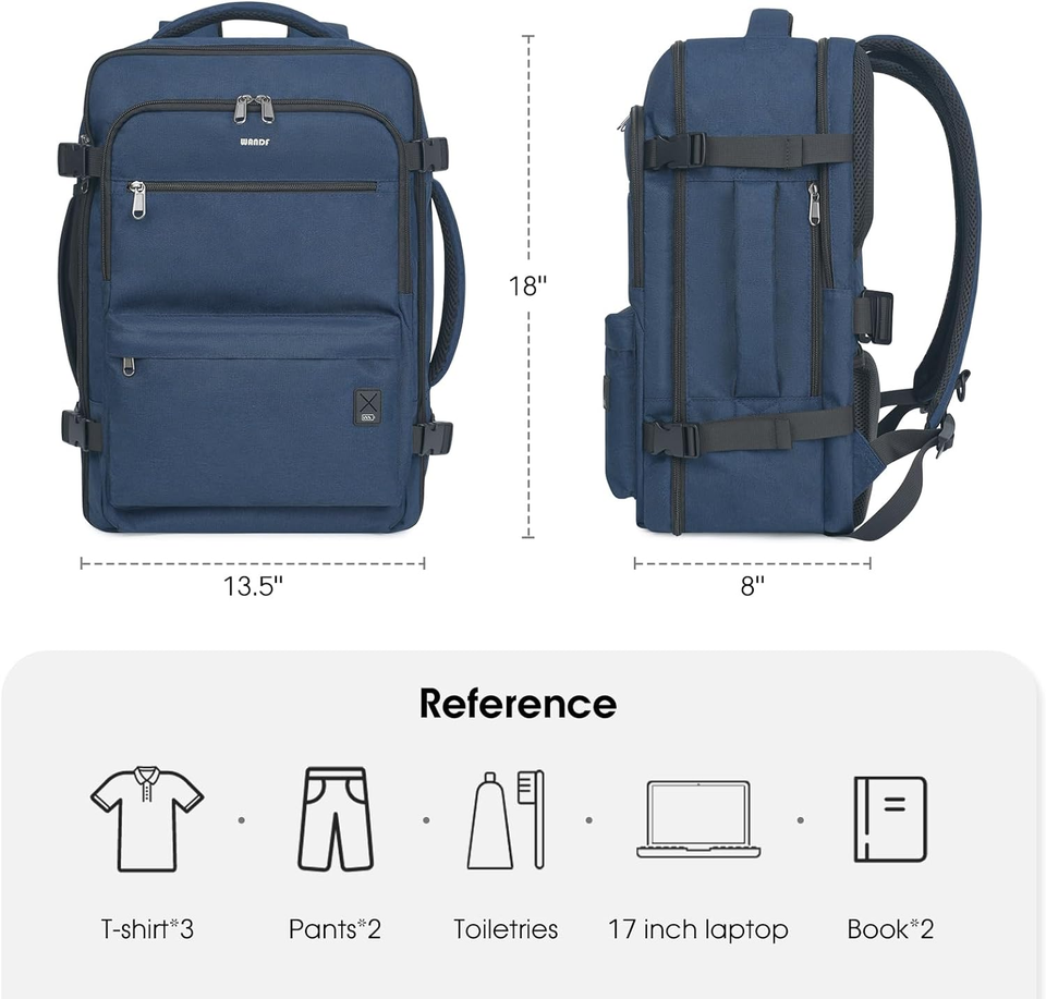 WANDF Travel Backpack for Spirit Airlines Personal Item Bag 18X14X8