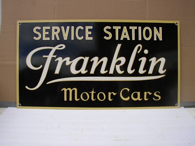 FRANKLIN MOTOR CARS Double-Sided Metal Dealer Sign 26'' x 14''