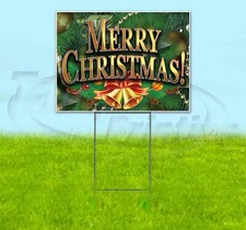 MERRY CHRISTMAS 18x24 Yard Sign Corrugated Plastic Bandit Lawn Business HOLIDAYS