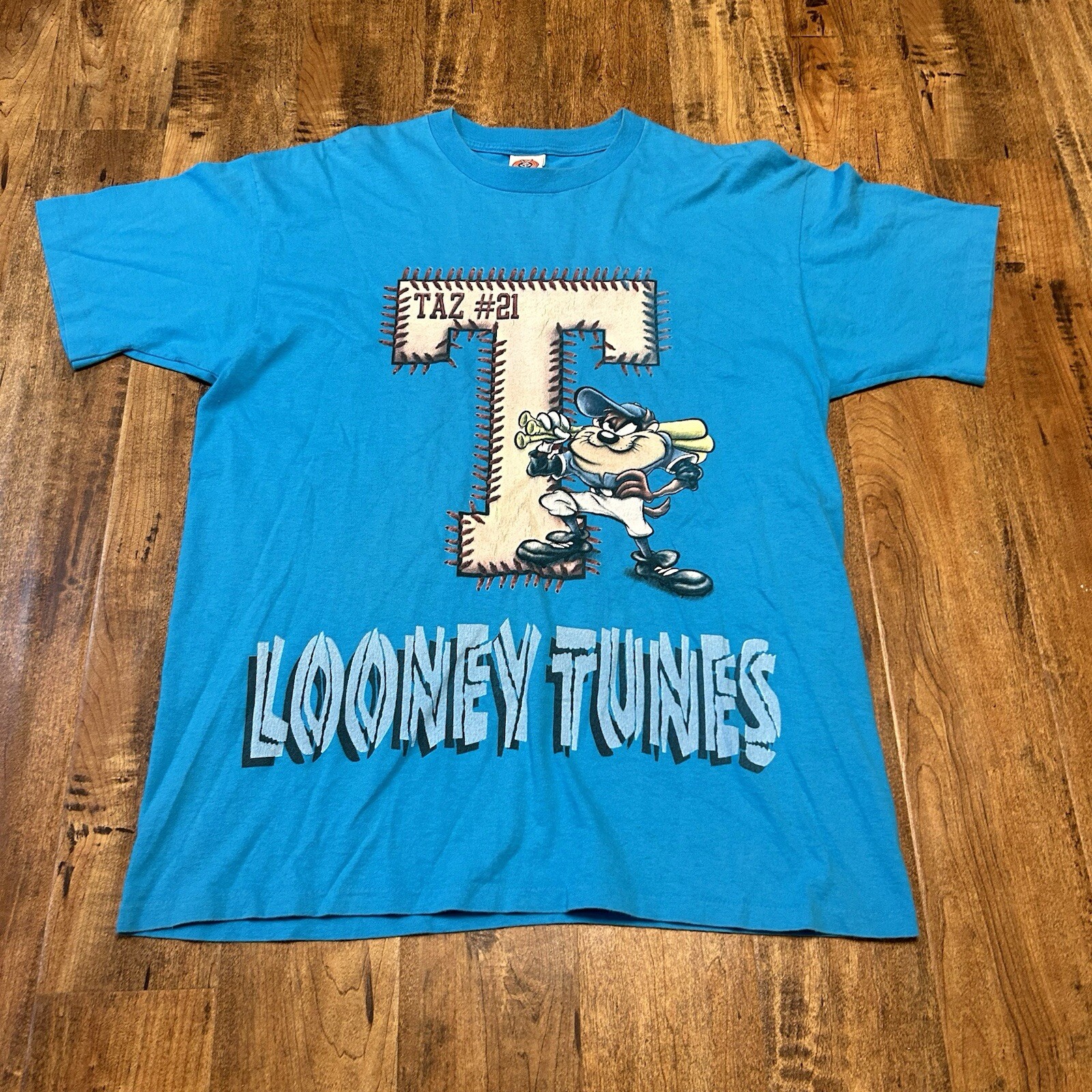Vintage 90s Taz Looney Tunes Baseball Tee Single Stitch USA Mens XL