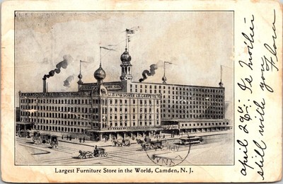 Worlds Largest Furniture Store Camden New Jersey NJ Horse Buggies Postcard WOB