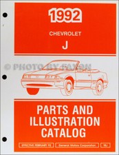 1992 Chevy Cavalier Parts Book Illustrated Chevrolet Master Part Catalog Oem