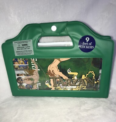 New Vintage Disney Store Tarzan 9 Feet Of Stickers & Album In Carry Case RARE