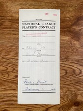 1944 CUBS: NL Contract SIGNED: Garth Mann, D.1980 (w/ Ford Frick HOF)