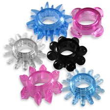 Disposable Cock Rings Random Colors and Textures Soft Stretchy LeLuv VARIETY