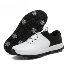 Men's Lace-up Golf Spikes Shoes Waterproof Non-slip Golf Training Sneakers 