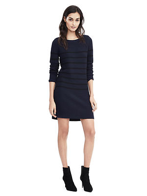 banana republic striped knit dress Brand New Long-Sleeve Sweater Color Blue product_family:BEBE2220