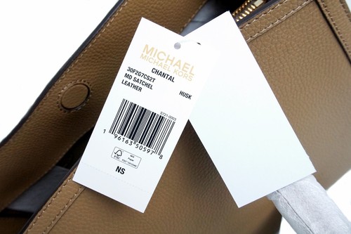 Michael Kors Bag Purse Women's Bag Chantal MD Satchel Leather Husk New - Picture 9 of 11