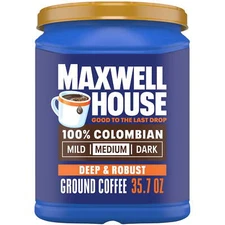 3 PACK Maxwell House 100% Colombian Ground Coffee, 35.7 oz Canister