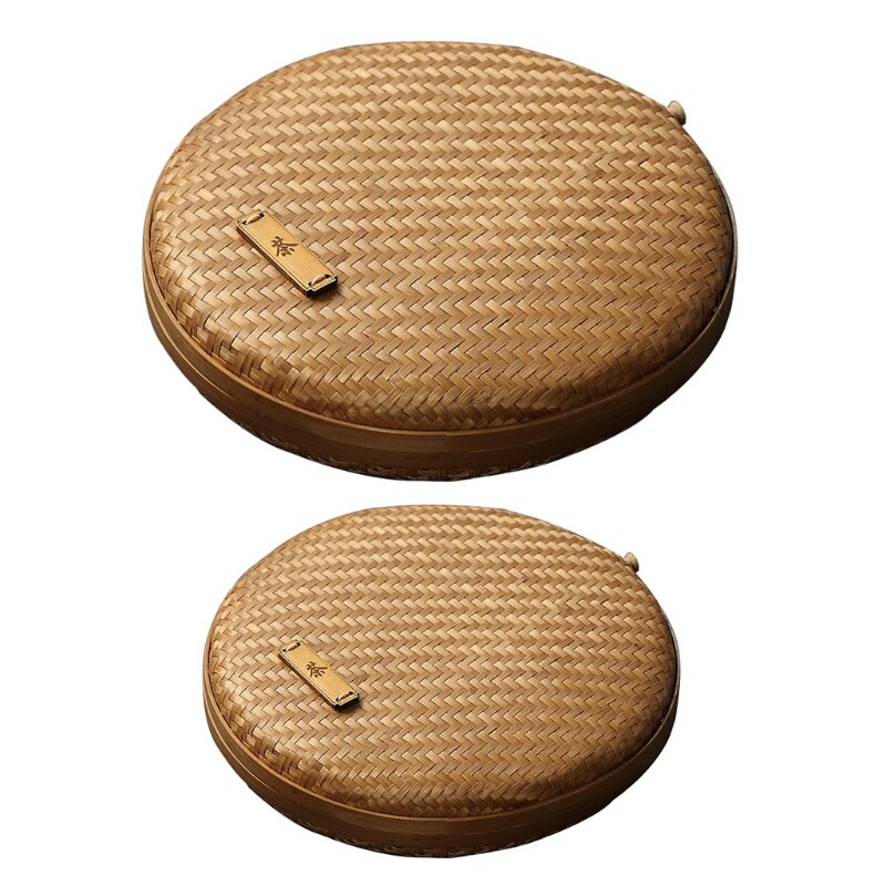 Hand-Woven Multi-Purpose Wicker Tray 8 Inch Bread Table Storage Bask