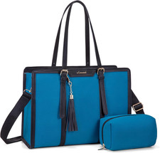 Laptop Bag for Women - 15.6" Lightweight Canvas Laptop Tote, Large Computer Bag