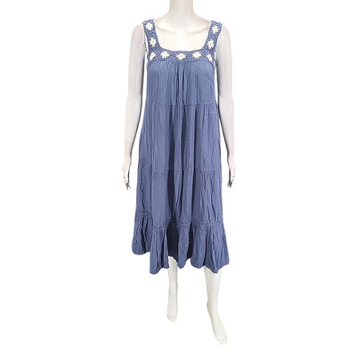 Destination 365 Women Dress XX-Small Size Blue Square Neck Sleeveless Dress