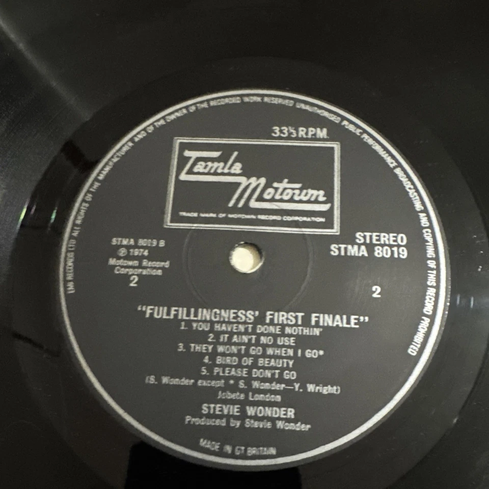 STEVIE WONDER, FULFILLING NESS FIRST FINALE GATEFOLD TAMLA VINYL LP - Image 3 of 4
