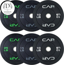 CAP 2 inch Olympic Bumper Plate Weight Set 100 370 lbs Multiple Colors NEW