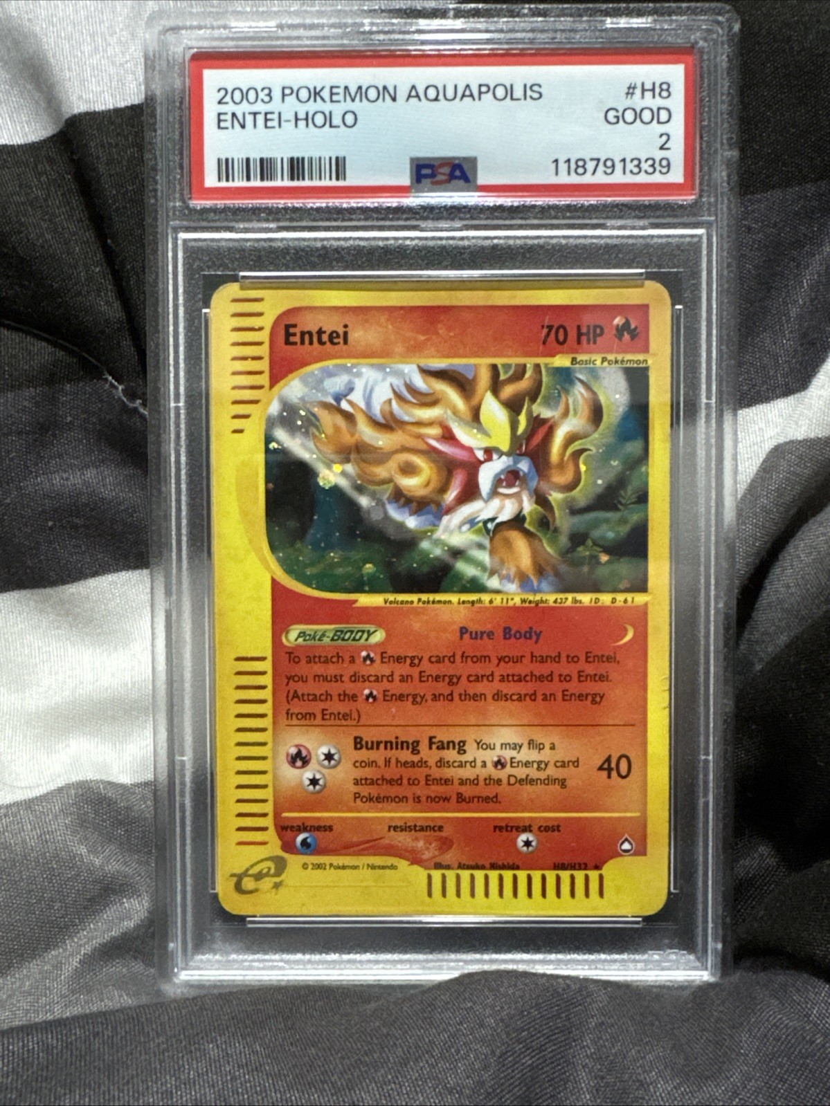 2003 POKEMON AQUAPOLIS #H8 ENTEI-HOLO 🌟PSA 2🌟