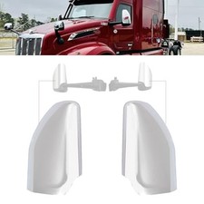 Replacement for Peterbilt 579 Door Mirror Cover Chrome One Pair Driver Side