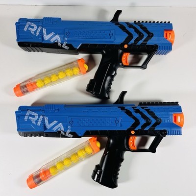 NERF Rival Apollo XV-700 Blaster Blue W/ Full Mags Lot Of 2 Guns Tested Works