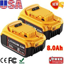 2Pack For DeWalt 20V 20Volt Max 8.0AH Lithium Ion DCB205-2 Battery DCB206 DCB200