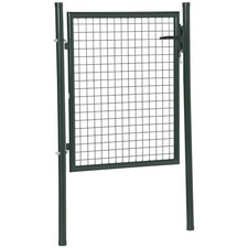 HOMCOM Steel Garden Gate Security Barrier Mesh Fence w/ Lock, 97cm x 150 cm