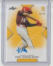 Kerry Herndon brown 2021 leaf perfect game auto sn/20