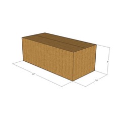 75 22x10x8 Kraft Brown Corrugated Shipping Boxes 32 ECT Single-Wall New