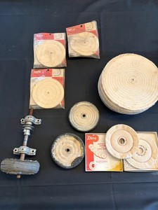 Vintage Buffing Wheel Lot ARCO A1 Williamsville DICO 10” 6” + Arbor