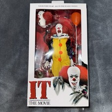 PENNYWISE IT Movie 1990 8" inch Scale Clothed Retro Action Figure Neca Opened