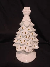 Yankee Candle "Christmas Tree Luminary" 8.5” Tea Light Holder White Ceramic