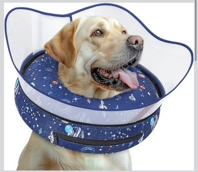 Elevated Inflatable Dog Cone Collar to Stop Licking, Dog Donut Collar After S...