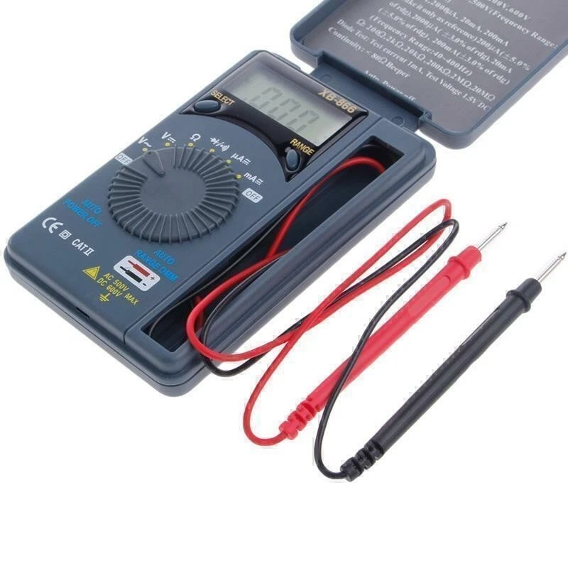XB866 Mini Auto Range LCD Voltmeter Tester Tool AC/DC Pocket Digital Multimeter - Bild 2 von 4