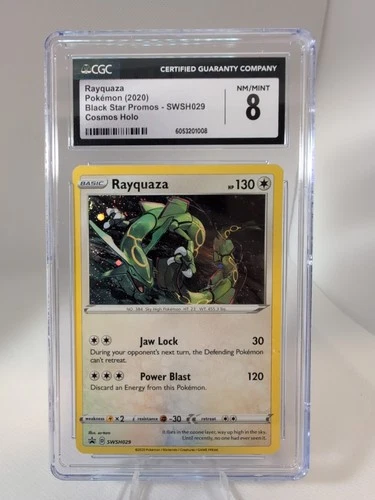 Pokémon TCG: Rayquaza SWSH029 Cosmos Holo Black Star Promos 2020 CGC 8