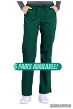 Cherokee Pro Women's Mid Rise Scrub Pants Small Hunter Green WW160 Petite NICE 