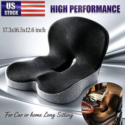 Memory Foam Seat Cushion Lumbar Support Ergonomic Back Support for Office Car