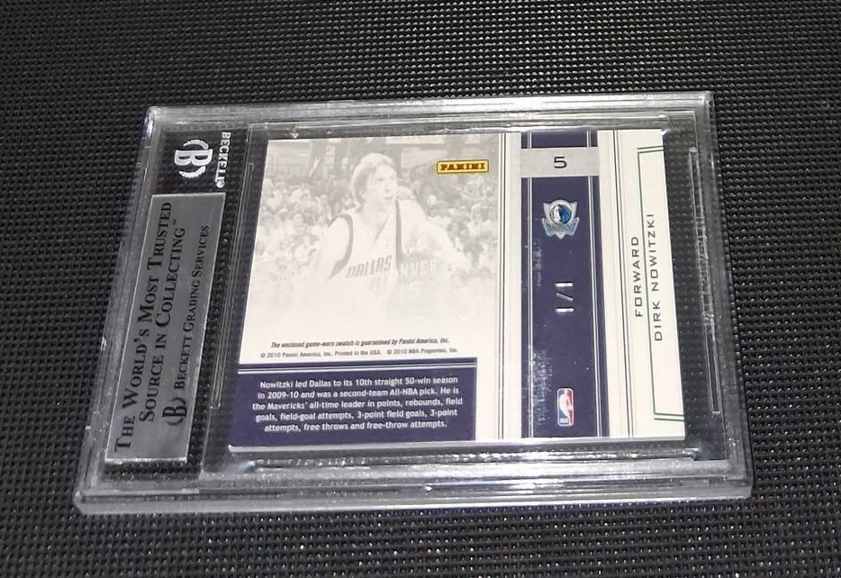2009-10 National Treasures Colossal Materials NBA Logoman Dirk Nowitzki 1/1 view 2