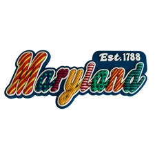 Maryland Festive Multicolor Letters Fridge Designer Magnet 3.25" x 1.25"