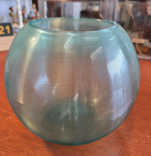 Beautiful Sea Foam Green/Blue Color 1930's American Glass Thread Vase
