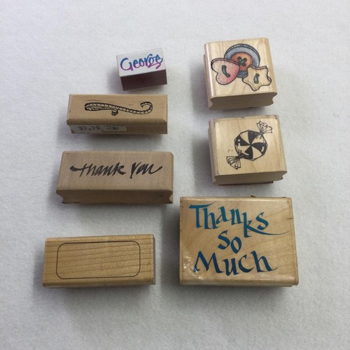 Rubber Wood Mounted Stamps Lot 7 Thanks So Much Inkadinkado Lisa Hindsley Art