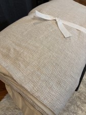 Pottery Barn Belgian Flax Linen Waffle Weave Duvet Cover King Cal King, Flax
