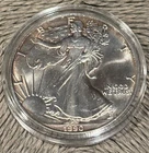 ONE ( 1 ) 1oz .999 Fine Silver Eagle | 1990 | HEAVY TONING- Stacker Bullion