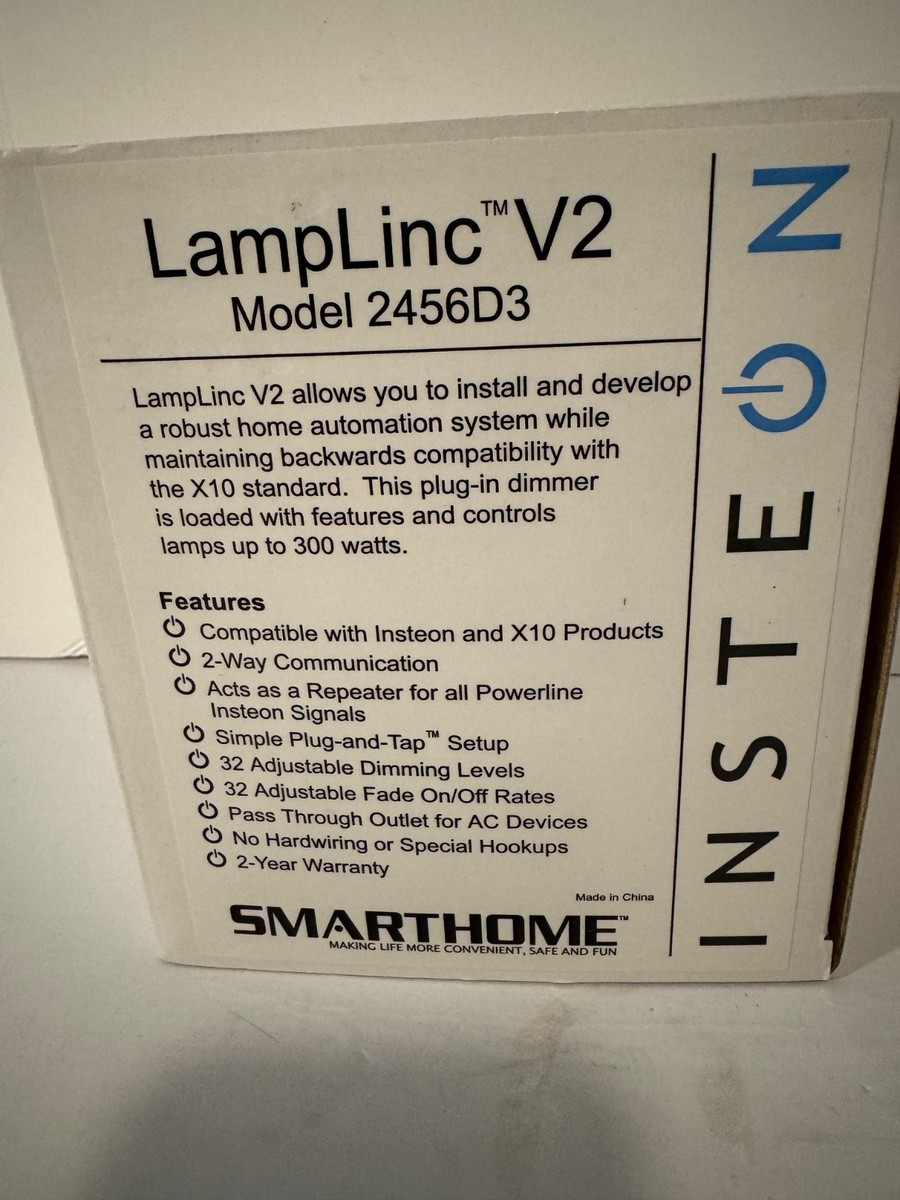INSTEON Smarthome LampLinc V2 Lamp Dimmer 2456D3 NEW OPEN BOX
