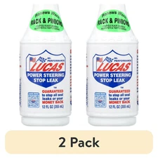(2 pack) Lucas Oil Power Steering Stop Leak 12 Ounce Automotive Additive